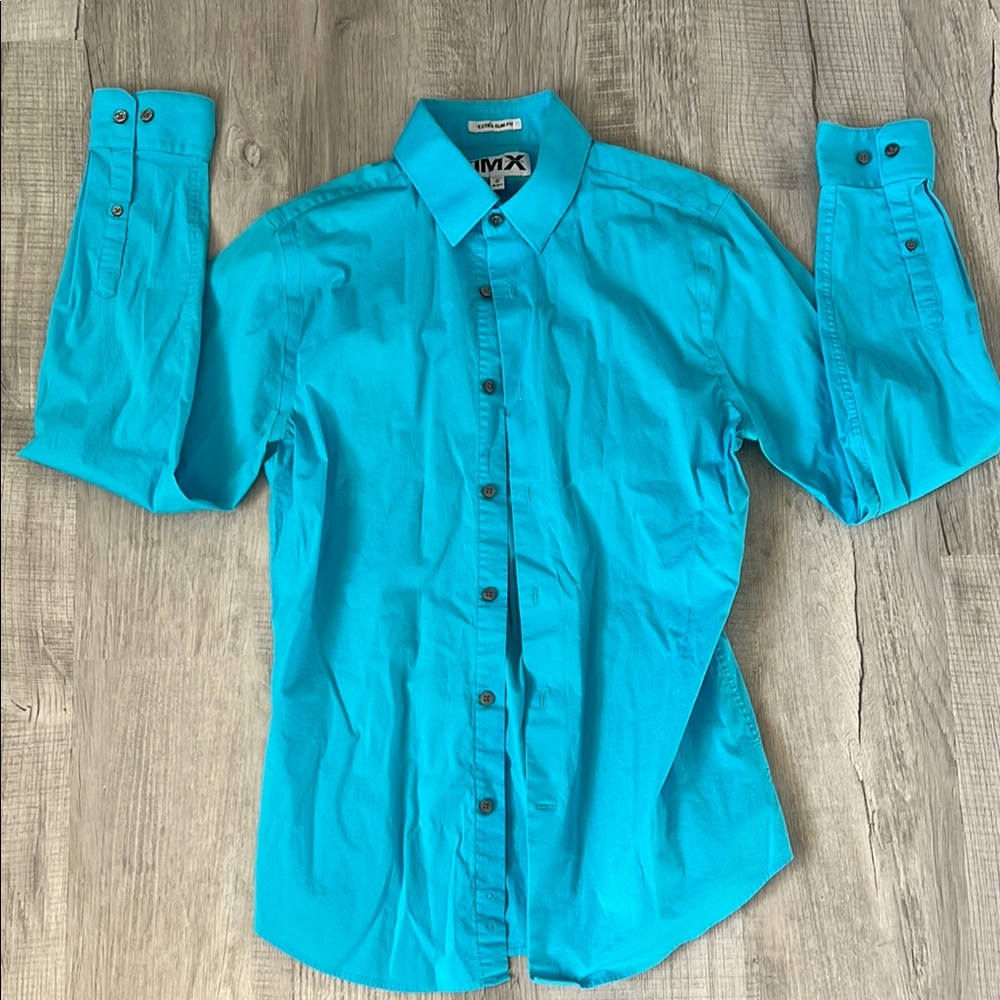 Express Men’s Blue Casual Button Down Shirt